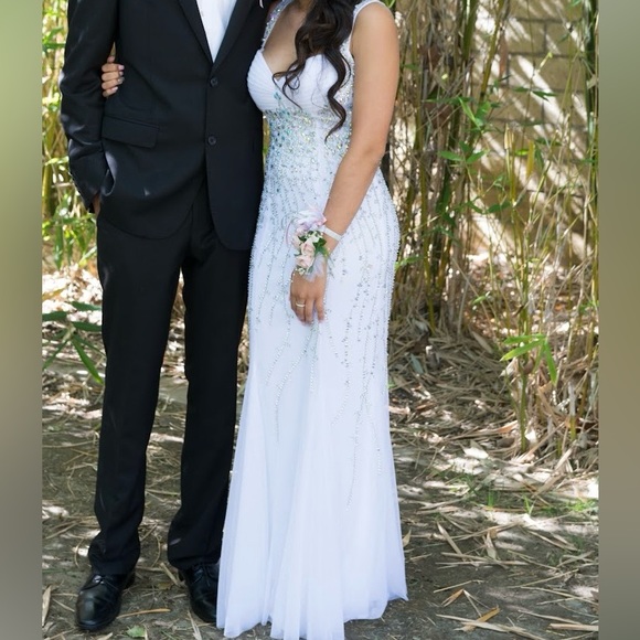 White Rhinestone Gown - Picture 4 of 4